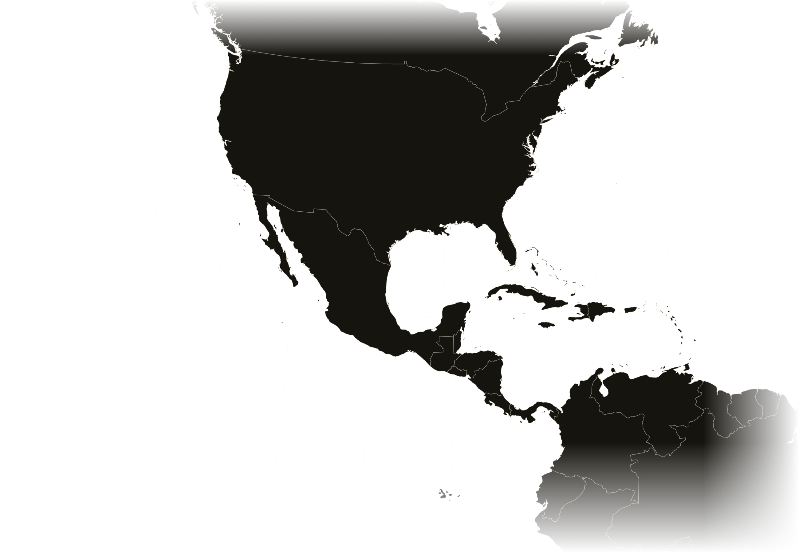 Map of the Americas from Vancouver to Guayaquil, with the 68 cities where I've explored dive bars marked as points of light